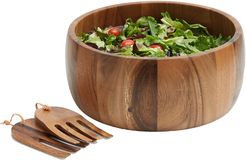 Woodard & Charles Acacia Salad Bowl with Salad Hands