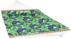 Sunnydaze 2-Person Fabric Spreader Bar Hammock and Pillow