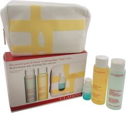 Clarins My First Beauty Step 4pc Cleansing Face and Eye Kit