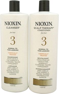 Nioxin 33.8oz System 3 Cleanser Scalp Therapy Conditioner Duo