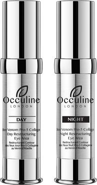 Occuline London 0.50oz Bee Venom & Pro-5 Collagen Daily Youth & Overnight Restructuring Eye Treatment Duo