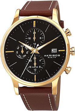Akribos XXIV Men's Leather Watch