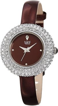 Burgi Women's Swaroski Encrusted & Diamond Marker Watch