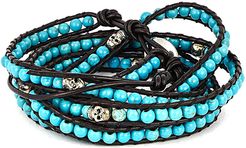 Jean Claude Silver Turquoise Wrap Bracelet