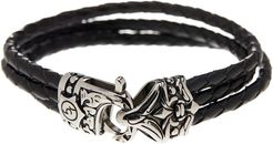 Jean Claude Stainless Steel Leather Bracelet