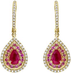 Diana M. Fine Jewelry 14K 1.09 ct. tw. Diamond & Ruby Earrings