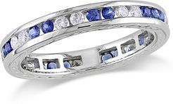 18K 1.08 ct. tw. Diamond & Sapphire Eternity Ring