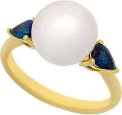 Aquarian Pearl 18K 0.50 ct. tw. Sapphire & 8mm Pearl Ring