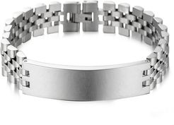 Eye Candy Los Angeles Luxe Collection Pete Titanium Silver Chain Link Bracelet