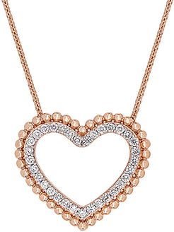 14K Rose Gold 0.50 ct. tw. Diamond Open Heart Necklace