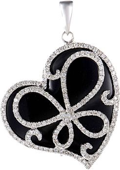 18K 11.07 ct. tw. Diamond & Onyx Pendant