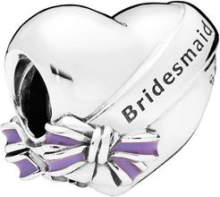 PANDORA Silver & Purple Enamel Best Bridesmaids Charm