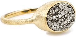 Rivka Friedman 18k Gold Clad Platinum Druzy Ring