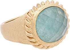 Rivka Friedman 18K Quartzite Clad East/West Satin Ring