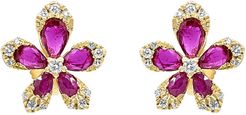 Diana M. Fine Jewelry 14K 1.06 ct. tw. Diamond & Ruby Studs