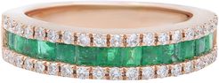 Diana M. Fine Jewelry 14K Rose Gold 1.35 ct. tw. Diamond & Emerald Ring