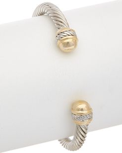 JUVELL 18K Two-Tone Plated Twisted Cable Bangle