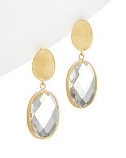 Rivka Friedman 18K Plated Crystal Drop Earrings