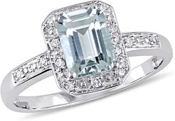 Rina Limor 10K 1.01 ct. tw. Diamond & Aquamarine Ring