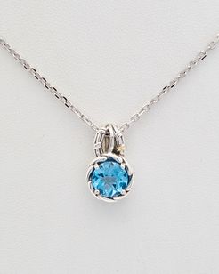 Phillip Gavriel 18K & Silver Swiss Blue Topaz Pendant Necklace