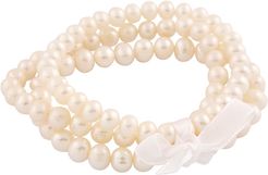 Splendid Freshwater Pearls Set of Three 6-7mm Freshwater Pearl Bracelets