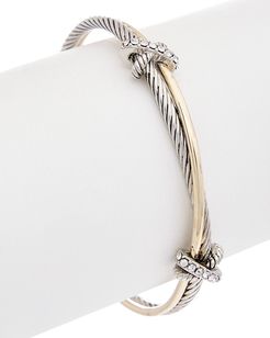 Juvell 18K Two-Tone Plated CZ Bangle