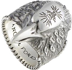 Gucci Anger Forest Silver Eagle Head Ring