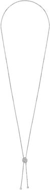 Sterling Forever Rhodium Plated CZ Slider Bolo 30in Necklace
