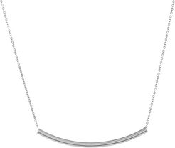 Sterling Forever Silver Curved Bar Pendant Necklace