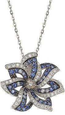 Suzy Levian Silver 2.08 ct. tw. Sapphire Pendant Necklace
