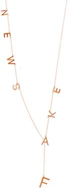 ADORNIA Rose Gold Over Silver Fake News Lariat Necklace