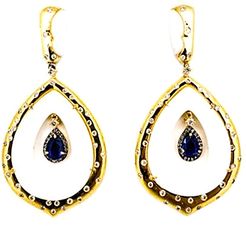 Arthur Marder Fine Jewelry Silver 3.90 ct. tw. Diamond & Sapphire Earrings