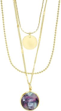 Sterling Forever 14K Plated Resin Layered Necklace