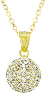 Savvy Cie 18K Over Silver CZ Pendant Necklace