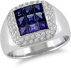 18K 1.49 ct. tw. Diamond & Blue Sapphire Ring