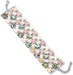 Samuel B. Silver Mother-of-Pearl Three-Row Square Bracelet