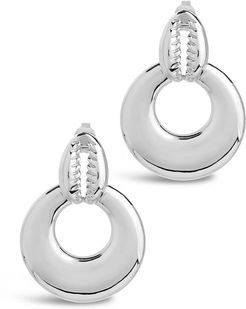 Sterling Forever Rhodium Plated Puka Shell Statement Drop Earrings