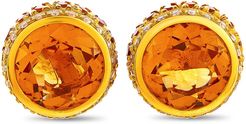 Oro Trend 18K Rose Gold 0.25 ct. tw. Diamond & Citrine Earrings