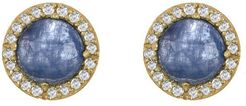 ADORNIA Fine Jewelry 14K 1.90 ct. tw. Diamond & Blue Sapphire Halo Studs