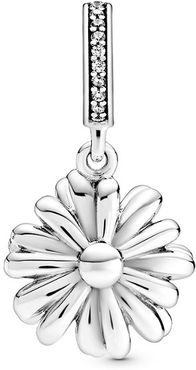PANDORA Sparkling CZ Silver Daisy Flower Dangle Charm
