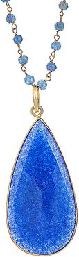 Forever Creations 18K Over Silver 70.00 ct. tw. Blue Sapphire 30in Necklace