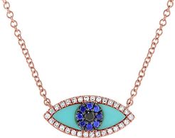 Sabrina Designs 14K Rose Gold 0.23 ct. tw. Diamond & Gemstone Evil Eye Necklace