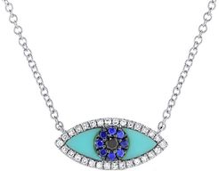 Sabrina Designs 14K 0.23 ct. tw. Diamond & Gemstone Evil Eye Necklace