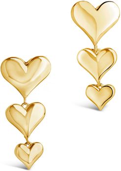 Sterling Forever 14K Plated Graduated Heart Studs