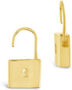 Sterling Forever 14K Plated Open Lock Dangle Earrings