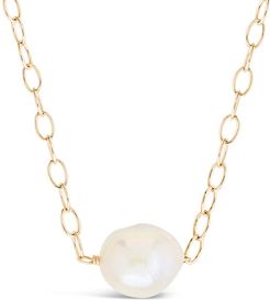 Sterling Forever 14K Plated 11mm Pearl Medium Pendant Necklace