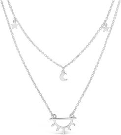 Sterling Forever Moon, Star, & Sun Necklace