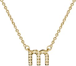 Jane Basch 14K Yellow Gold Diamond Lowercase Initial Necklace (A-Z)
