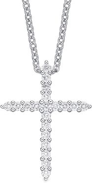 Memoire 18K 0.34 ct. tw. Diamond Cross Necklace