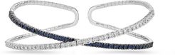 Memoire 18K 0.75 ct. tw. Diamond & Blue Sapphire Open Flex Bangle Bracelet